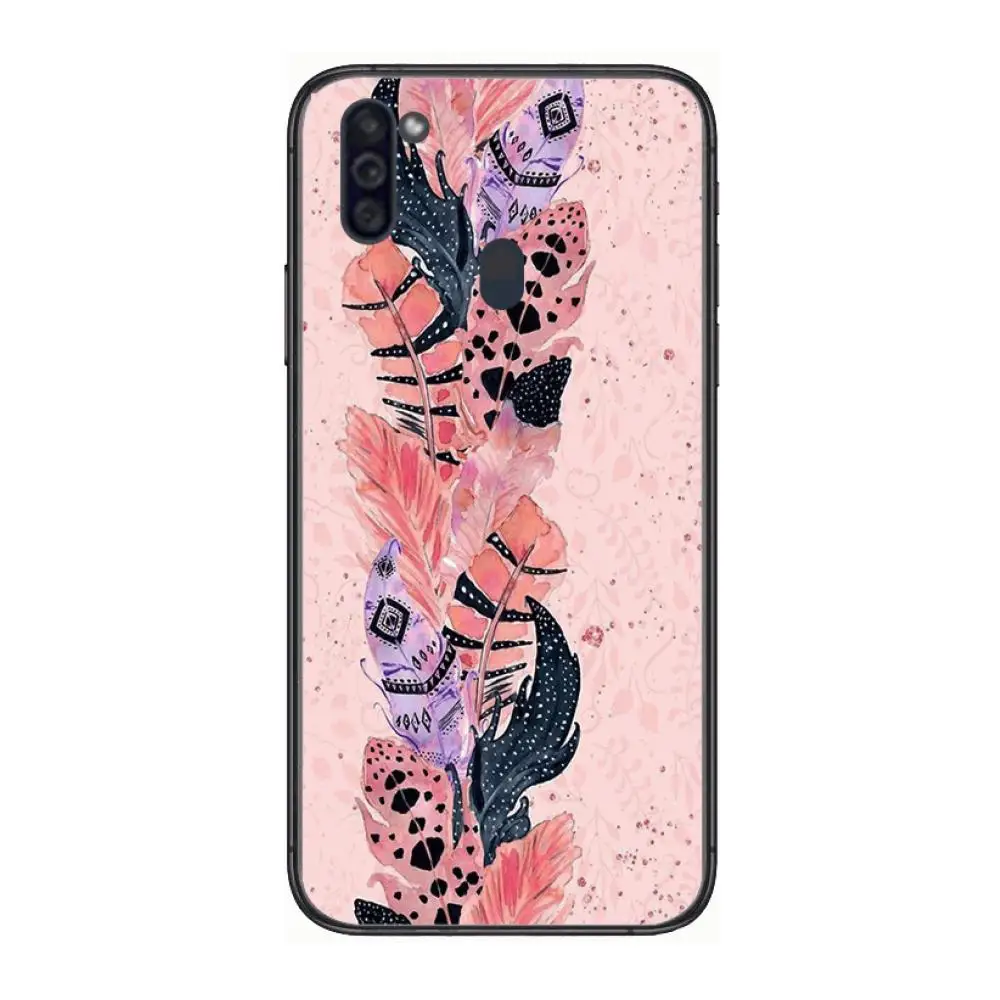

Feather HD Pretty Mobile Phone Case Hull For Samsung Galaxy M 10 20 21 31 30 60S 31S Black Shell Art Cell Cover TPU