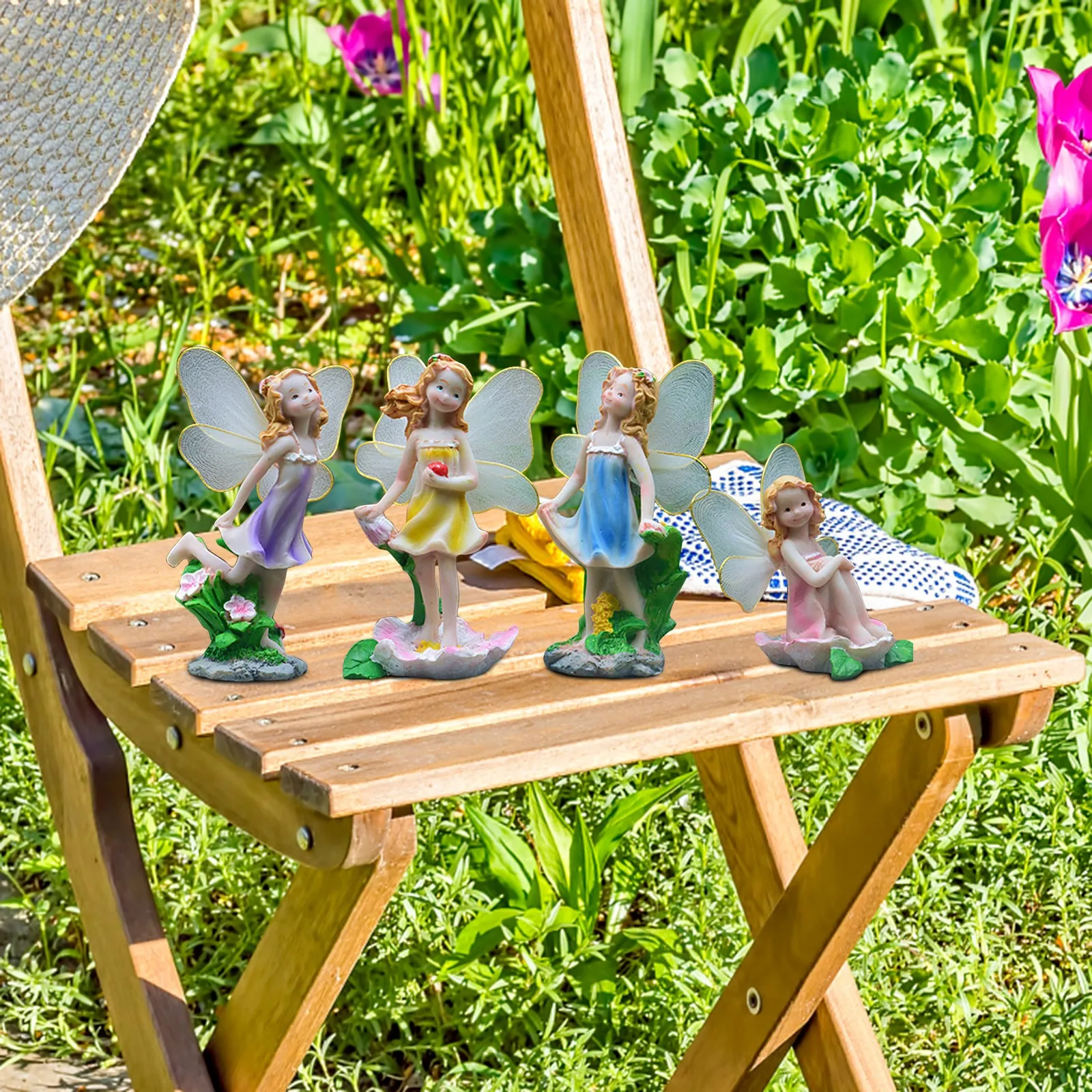 4 шт. Фея угол своими руками и вязанные крючком пейзаж цветок творческий изделия