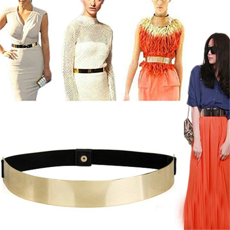 4 см Новый женский металлический эластичный пояс на талию поясной кошелек