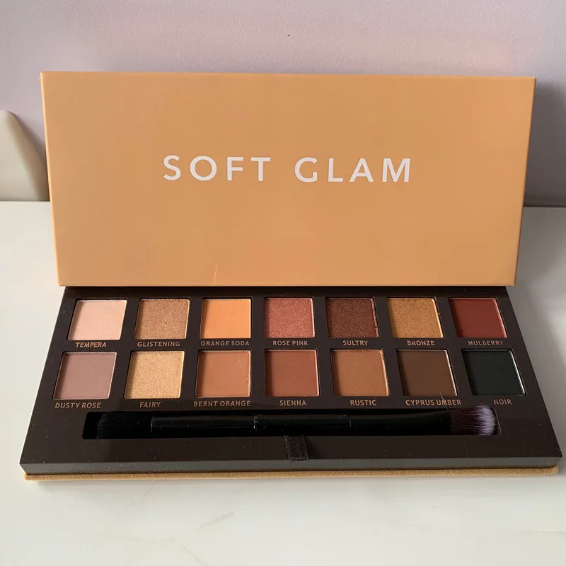 SOFT GLAM Красивый макияж для глаз мягкая Гламурная коллекция 14 цветов Тени для век Палитра с кистью - Цвет: SOFT GLAM