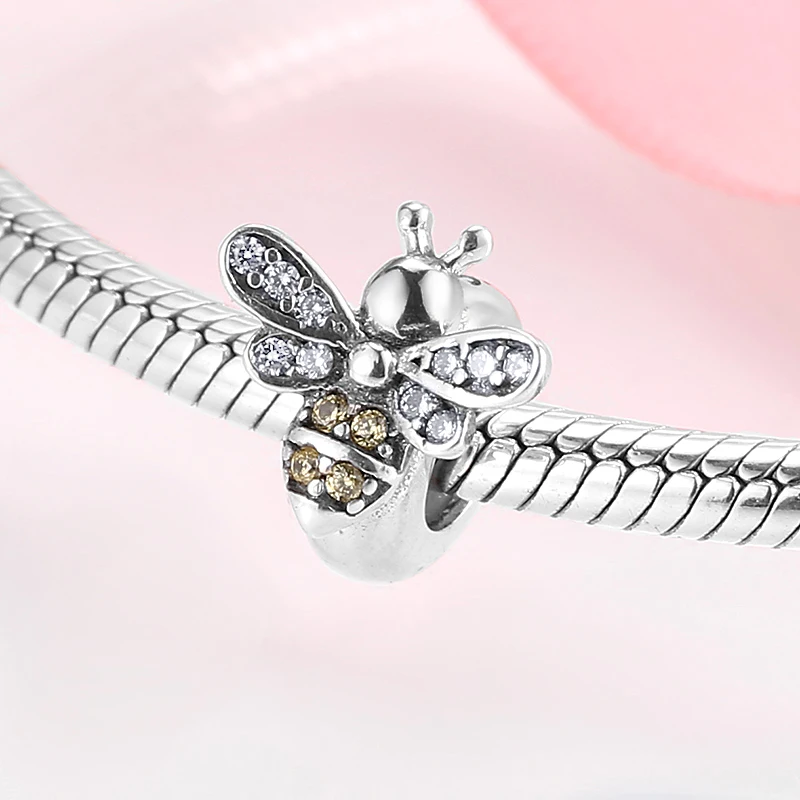 925 стерлингового серебра нежный пчелы и с открытыми пальцами украшенные цветами