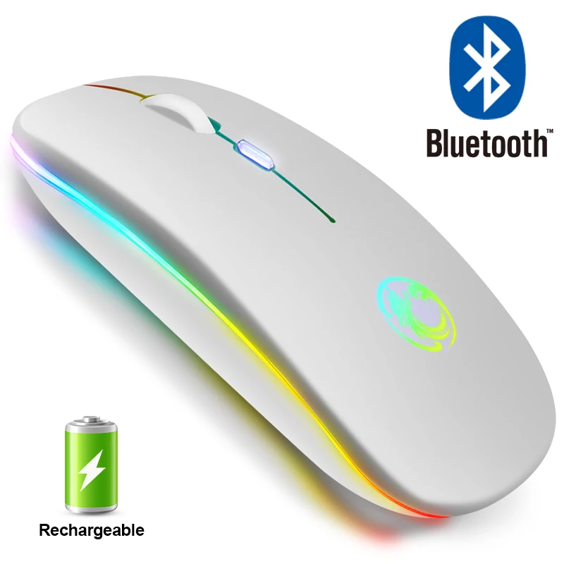 Мышь беспроводная Бесшумная со светодиодной подсветкой 2 4 ГГц USB | Компьютеры и