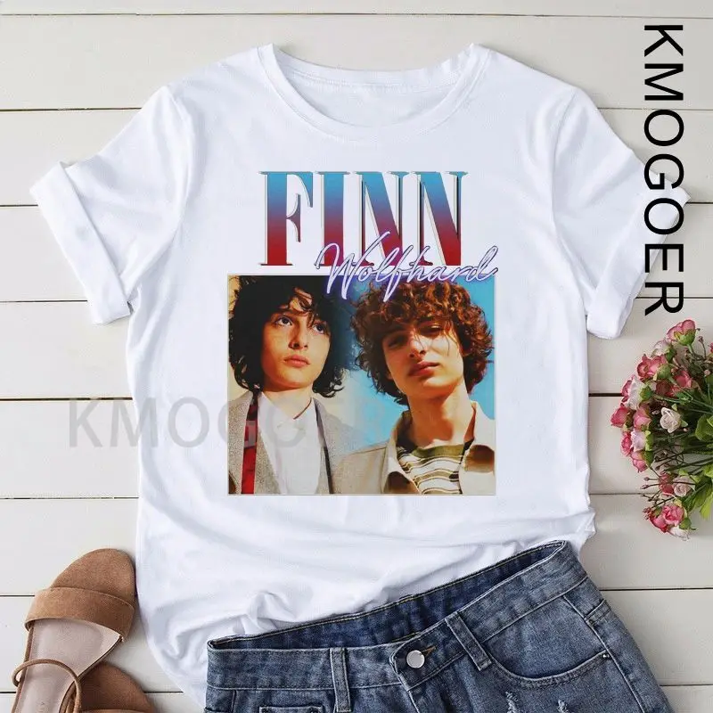 

Увлажняющим эффектом марки The Finn Wolfhard T рубашка повседневная женская блуза принтовые тройники на сериал короткий рукав Футболка Tumblr Лето 2021 ...