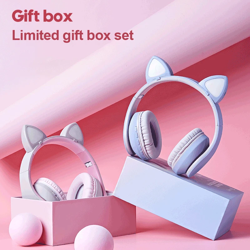 

Girl Hair Band Cat Ear Wireless Bluetooth EarphonesLuminous Headset Stereo Surround Hifi Sound Lossless Noise Reduction