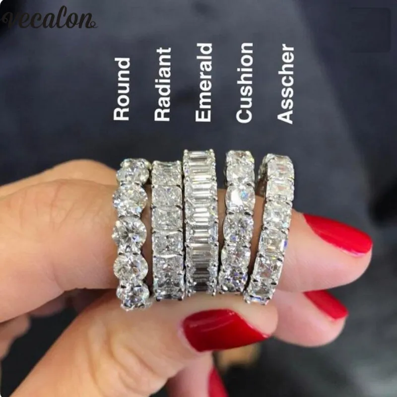 

Valuable Eternity Band Promise ring 925 Sterling silver Bijou AAAAA cz Engagement Wedding Rings for women Men Party Jewelry Gift