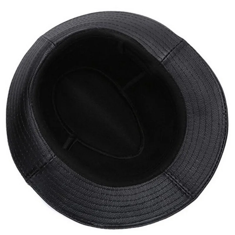 SHALUOTAOTAO Trend Genuine Leather Hat For Men Autumn Winter Fashion Cowhide Fedoras Elegant Gentleman Leisure Party Jazz Hats