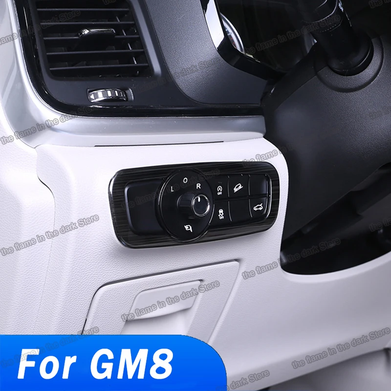 

Lsrtw2017 Stainless Steel Car Headlight Switch Control Trims for Trumpchi Gac Gm8 2017 2018 2019 2020 m8 Accessories Auto