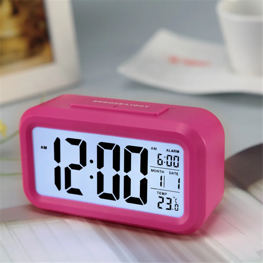 1 шт. светодиодный цифровой будильник электронные часы умный бесшумный дисплей с