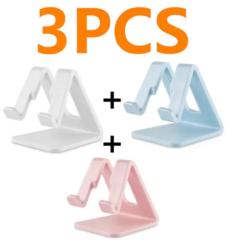 3pcs Mix color Универсальный настольный держатель для планшета, мобильного телефона, держатель с противоударной силиконовой накладкой, крепкая пластиковая подставка-держатель для сотового телефона, крепление - Цвет: 3pcs Mix color