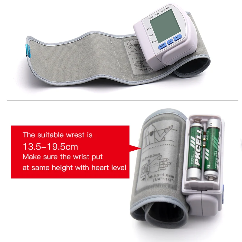 

Medical Digital Blood Pressure Monitor Wrist Blood Tonometer Automatic Sphygmomanometer Blood Pressure Meter tensiometro