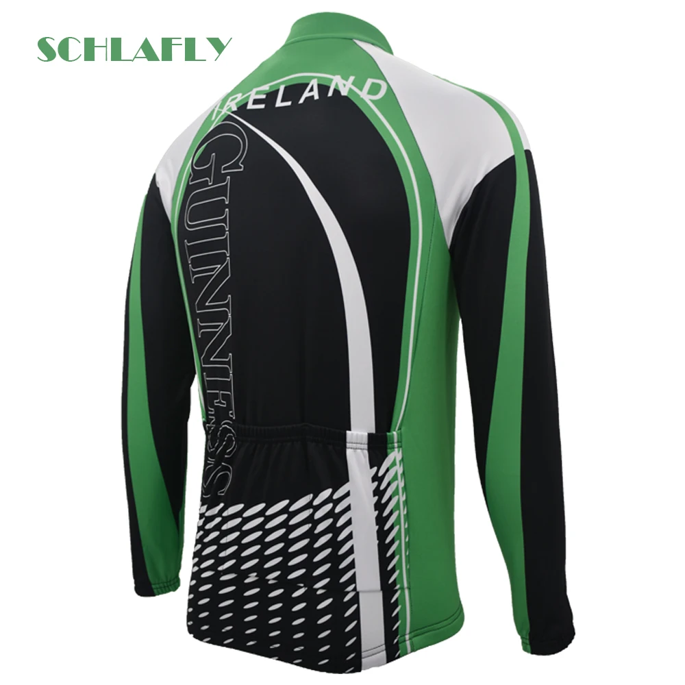 Мужская велосипедная одежда с длинным рукавом Guiness зеленая флисовая в стиле