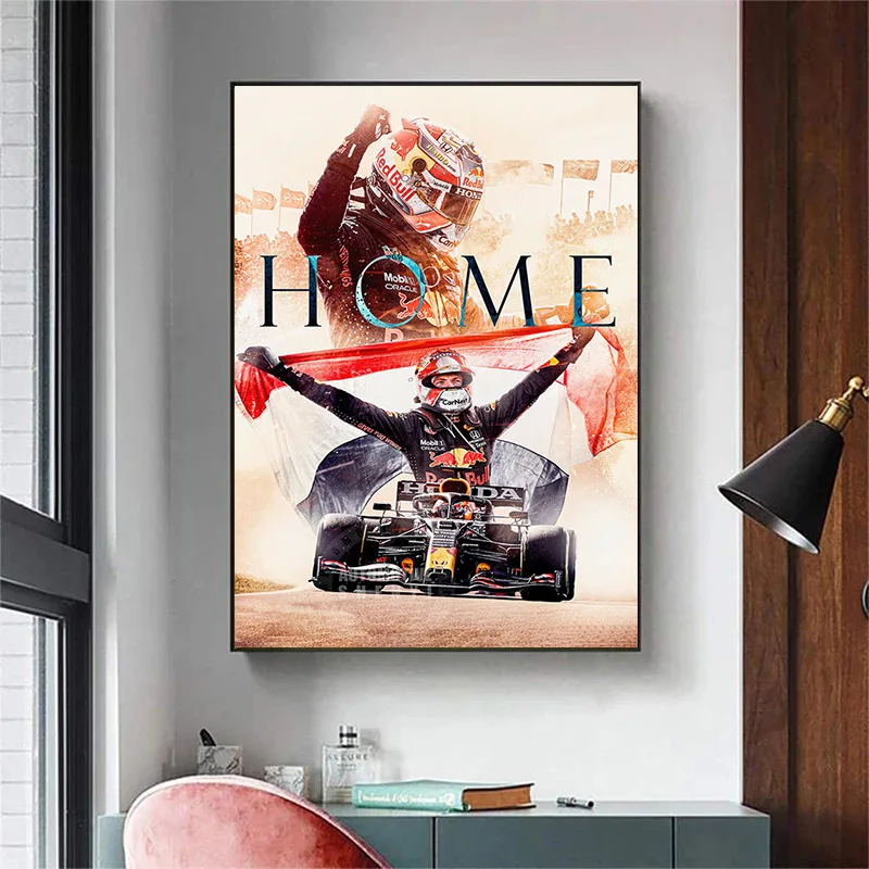 

F1 Formula Car Racing Champion Win At Home Canvas Painting Max Car Posters And Prints Wall Art Pictures For Living Room Decor