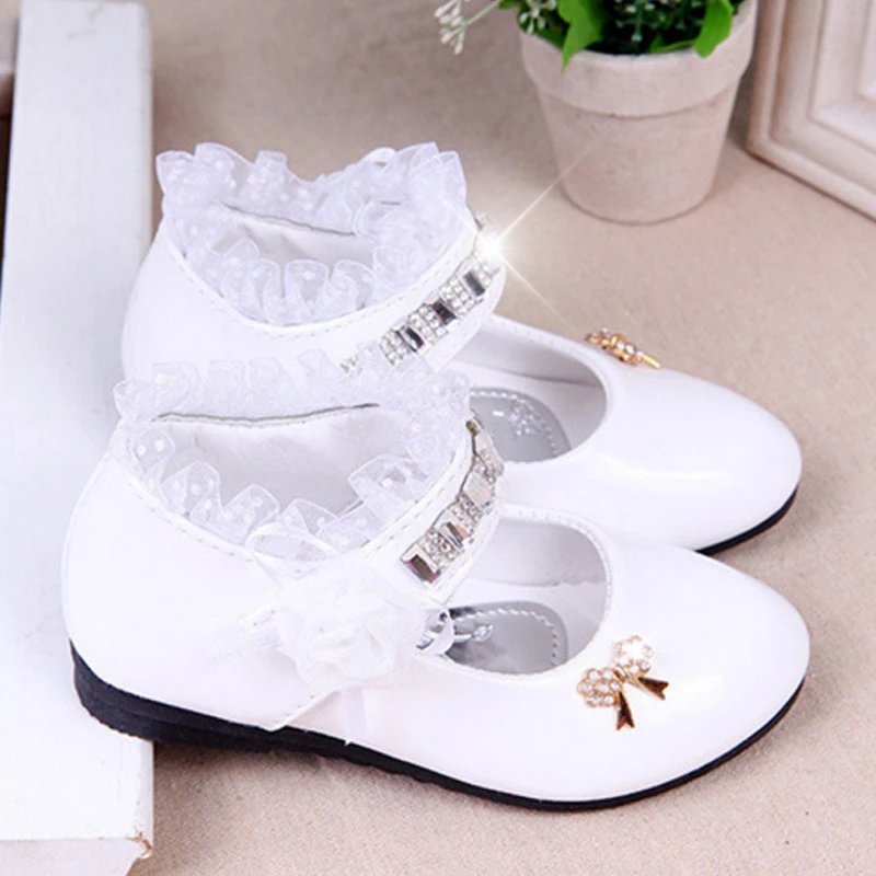 Обувь для девочек с цветочным принтом весенне-осенняя кружевная обувь принцессы