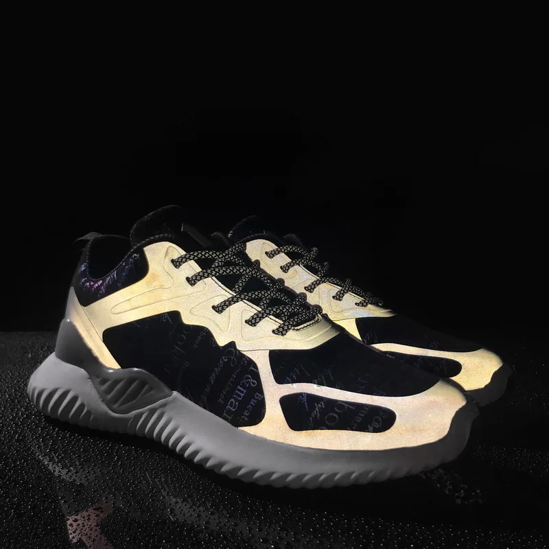 Новинка 2019 светоотражающая зимняя спортивная обувь для мужчин дышащие бархатные