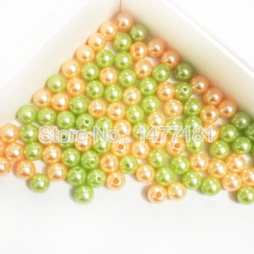 100 шт швейные жемчужины с отверстием 8 мм зеленый персиковый жемчуг имитация