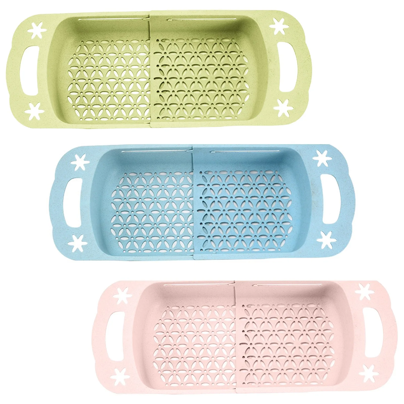 

3pc Home Hanging Kitchen Sink Shelfpc Retractable Basket Household Fruit And adjustable Vegetable kitchen tools Filter Shelf