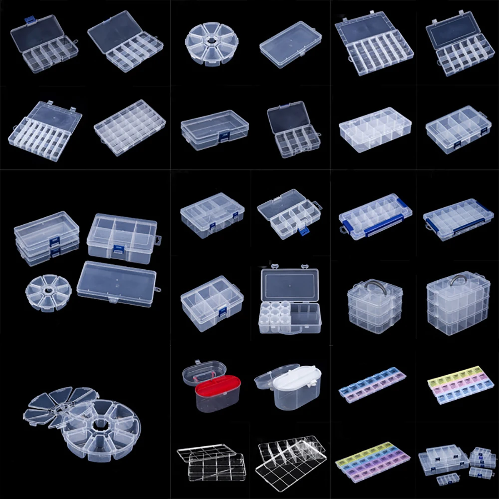 Регулируемая пластиковая коробка 1 36 дюймов прозрачная для хранения ленты Васи