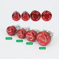 161922mm stainless steel emergency stop switch push button switch latching 1no1nc 2no2nc car button pin terminal mushroom head