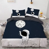 3d space bedding set comforter bed linens for kids children white and black custom bedclothes drop ship cartoon duvet cover set