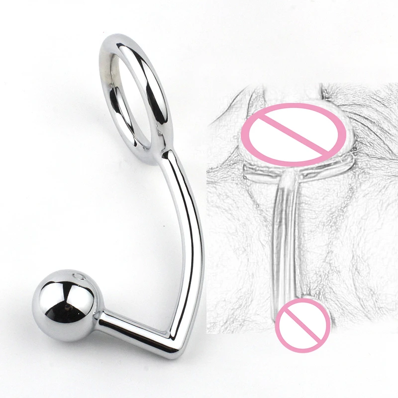 Секс шоп анальная пробка из нержавеющей стали с крючком Анальная Фетиш