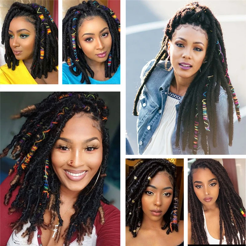 

Synthetic Dreadlock Faux Locs Braiding Hair Extensions Crochet Hair Dreadlocks Jumbo 12-18 inch 12 Strands Crochet Hair