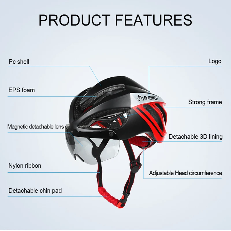 Велосипедный шлем INBIKE защитный для горных велосипедов аксессуары