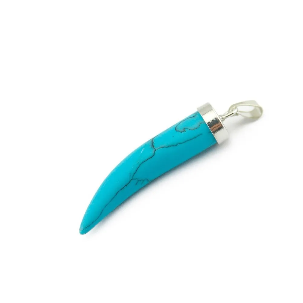 Кулон волчий зуб из натурального кристалла медный сплав висячая голова