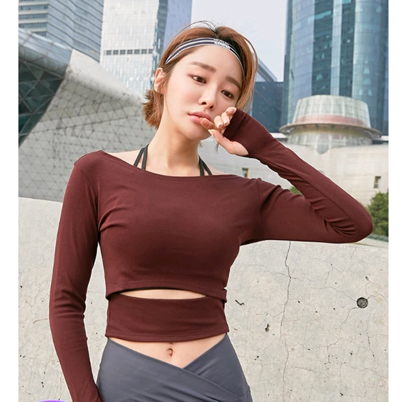 Новая женская спортивная рубашка для йоги бега фитнеса тренировок