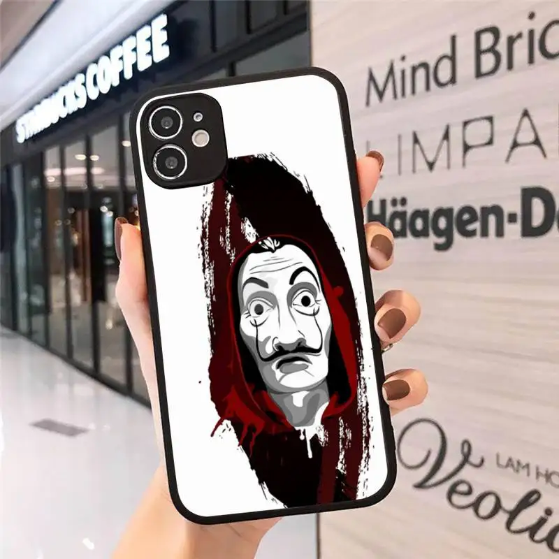 

Money Robbery paper house TV movie Phone Case Matte Transparent for iPhone 7 8 11 12 s mini pro X XS XR MAX Plus cover funda