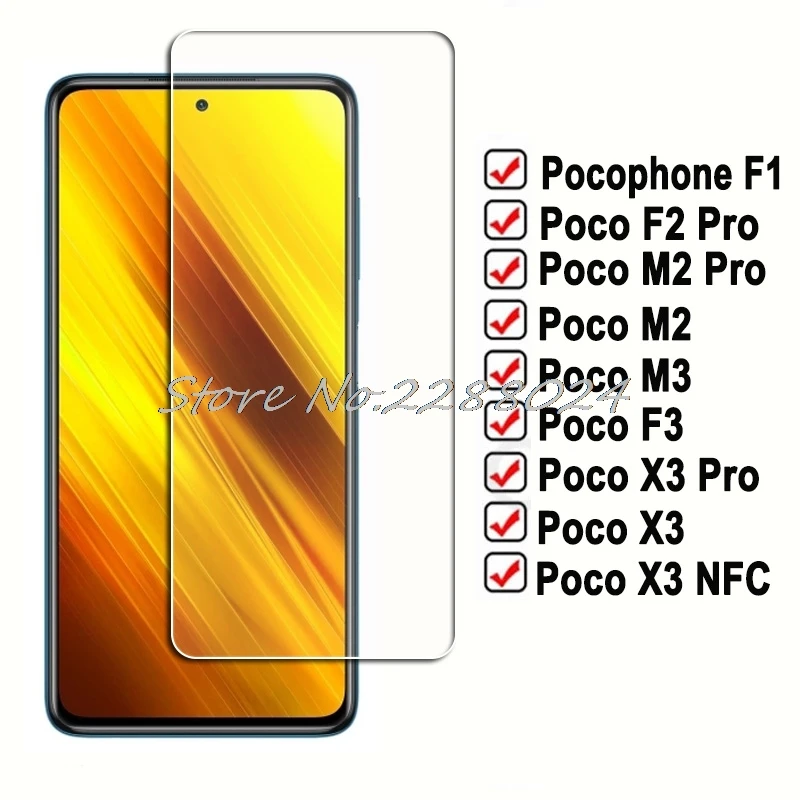 

9D HD Protection Tempered Glass For Xiaomi Poco X3 NFC X2 F2 Pro M2 M3 F3 C3 PocoX3 Screen Protector On Pocophone F1 Safety Film