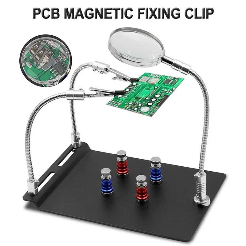 Magnetic Universal Phone PCB IC Chip Motherboard Jig Board Holder 3X Magnifier Repair Tool Maintenance Fixture Electronic Tools |