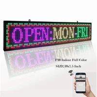 p10 smd led sign 39 x 8 indoor rgb wifi led programmable scrolling sign message board for storeshop windowrestaurant