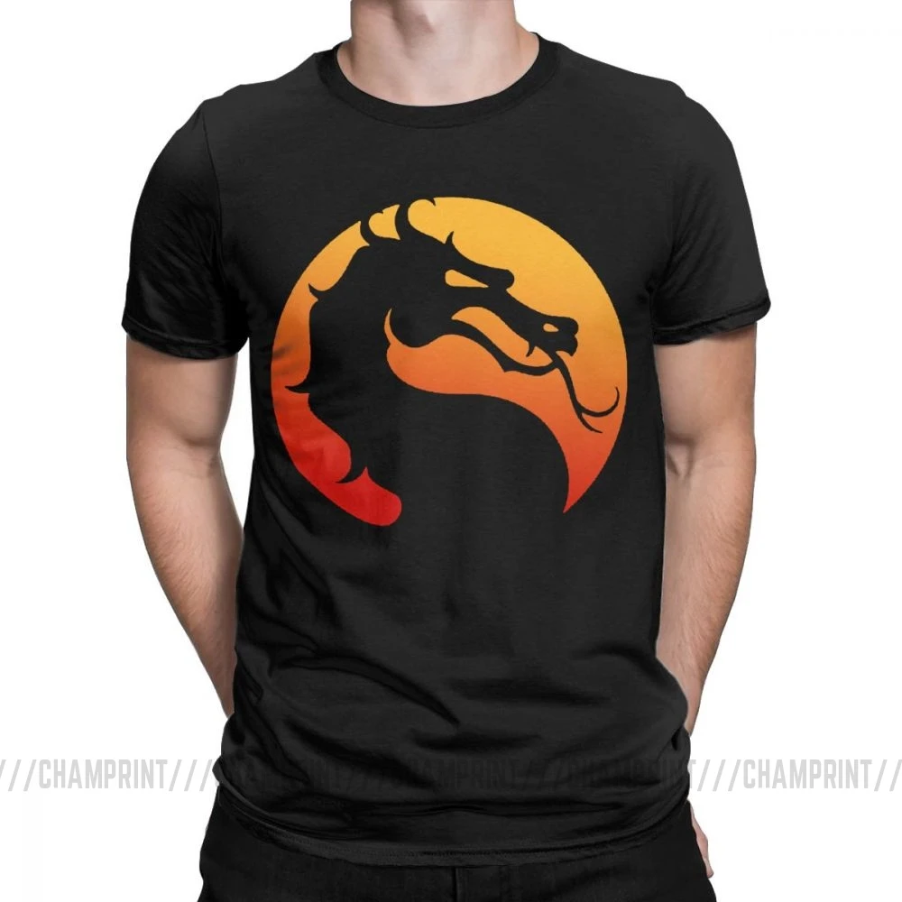 Mortal Kombat футболка с логотипом Mk11 популярная футболка для файтинга Мужская футболка из чистого хлопка новинка футболка с коротким рукавом Одежда подарок идея - Цвет: Черный