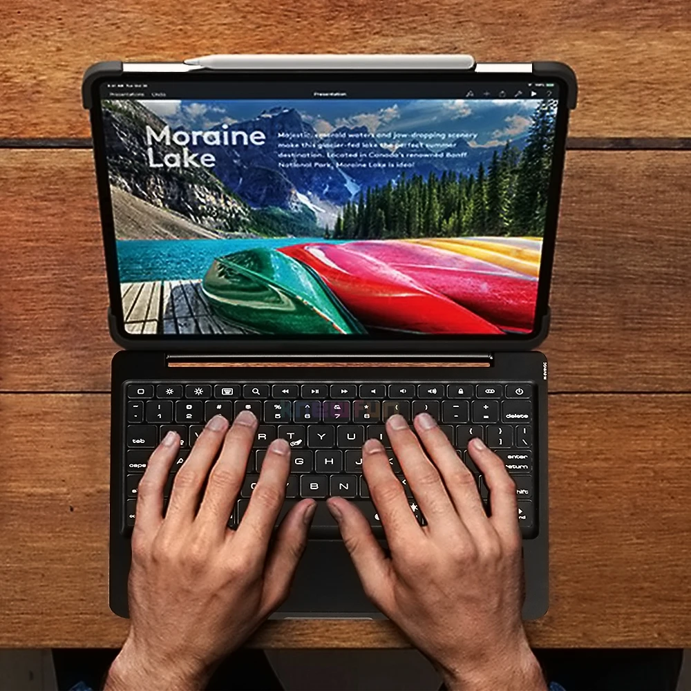 Беспроводной умный чехол с клавиатурой Bluetooth со светодиодной сенсорной панелью