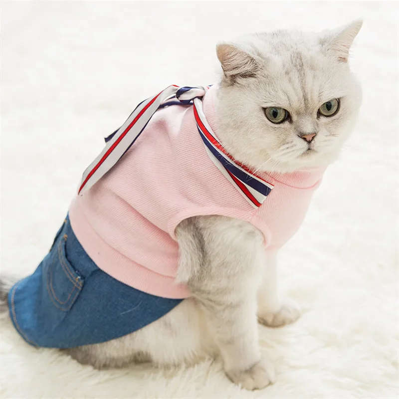 Одежда для кошек в британском стиле короткая платье свитер собак одежда щенков