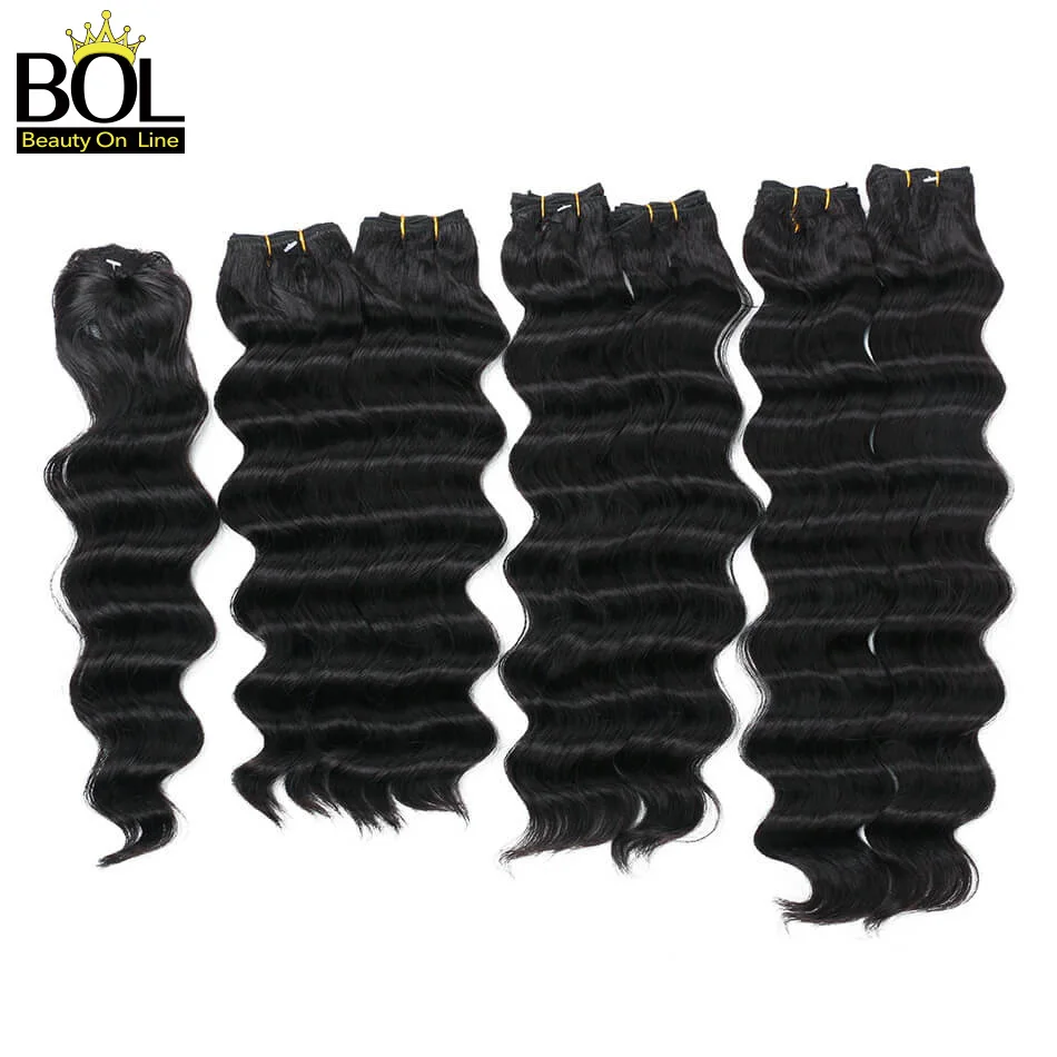 Пряди волнистых синтетических волос 14 18 дюймов черного цвета|Одна упаковка| |