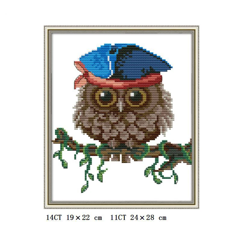 cross stitch DA219 Joy Sunday вышивка крестиком наборы сова Животные узоры 14ct 11ct DMC DIY Ручная рукоделие Печатный холст для вышивки крестом - Цвет: cross stitch DA219