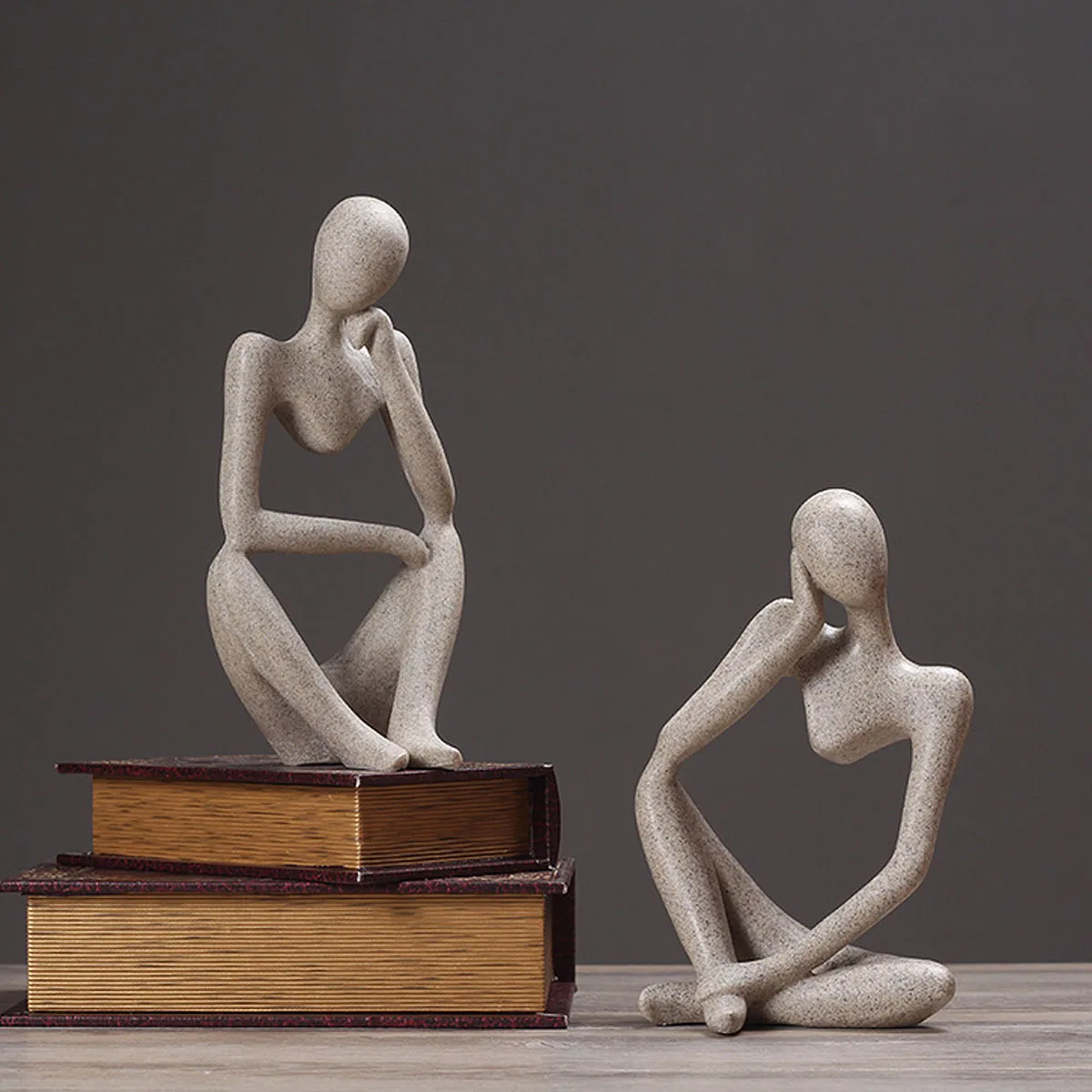 

Home Decoration Resin Sculpture Thinker Character Abstract Art Statue Nordic Style Modern Office Shelf Desktop Decor Ornaments