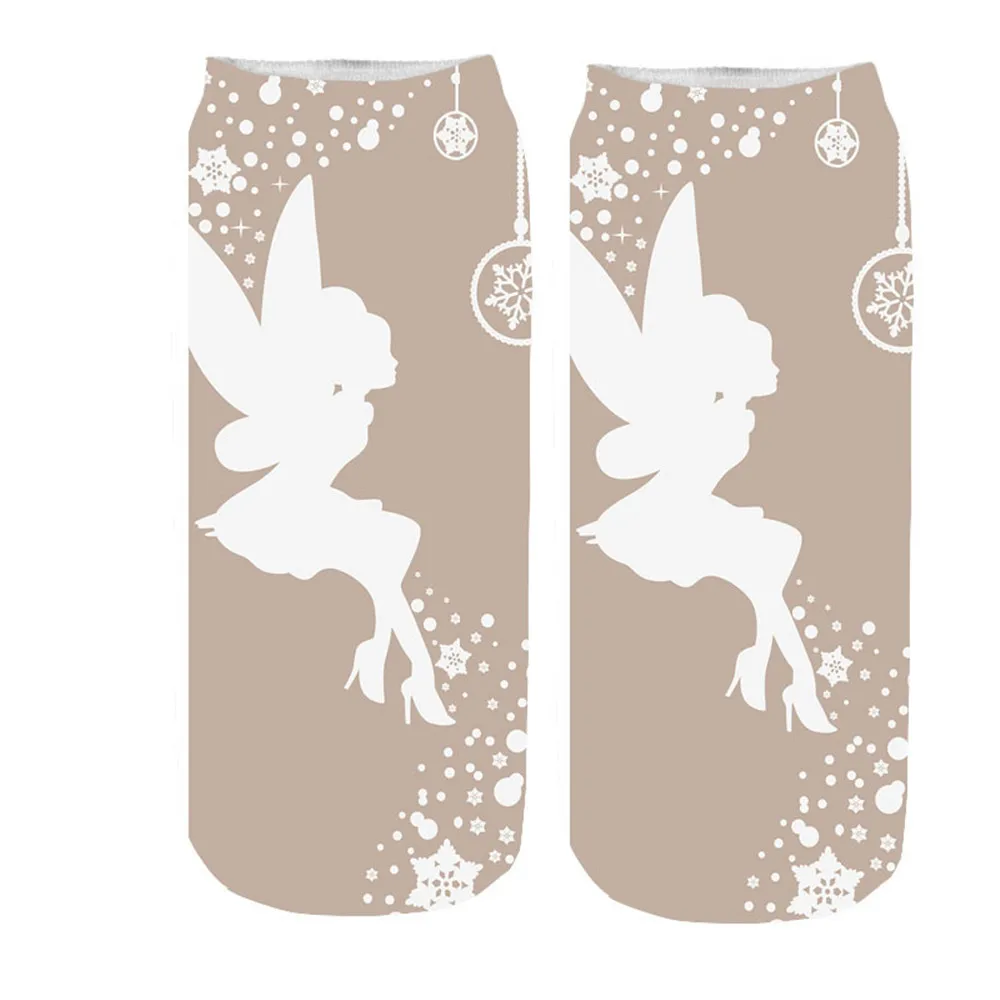 Удобные рождественские хлопчатобумажные носки Тапочки Короткие с принтом|Носки|