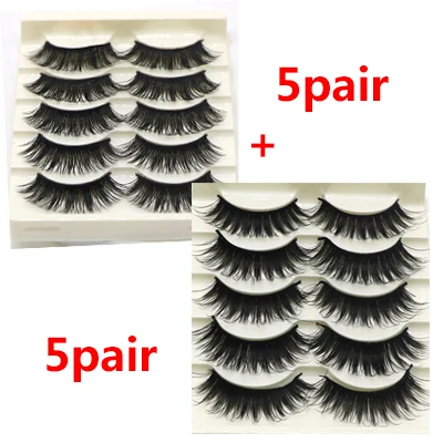 style 8-10Pair 5/10 пар 3D накладные ресницы из меха норки для Для женщин натуральный длинный толстый Поддельные ресниц для наращивания профессиональные ресницы принадлежности для макияжа - Цвет: style 8-10Pair
