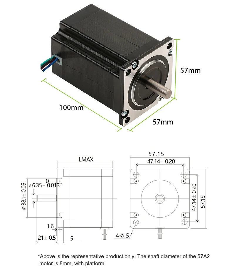 Rtelligent 57CM18 Nema 23 шаговый двигатель 0.9NM-2.2NM 4-свинцовый 57 мм фланцевый шаговый двигатель для гравировального фрезерного станка с ЧПУ
