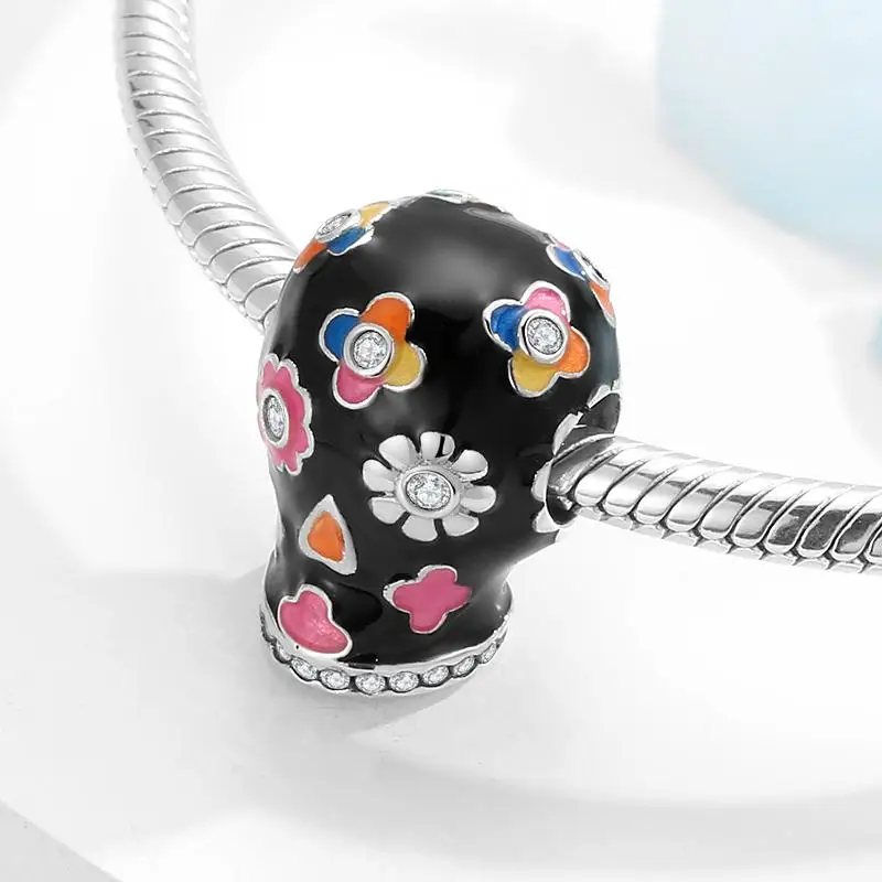 Real 925 Sterling Silver Fashion Charms Pirate skull for Jewelry making Pendants Fit Original Pandora DIY Bracelet | Украшения и