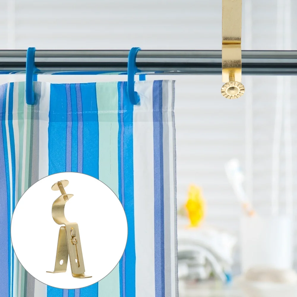 

4pcs Curtain Pole Tray Brackets Retro Single Rod Thickening Brackets (19mm)