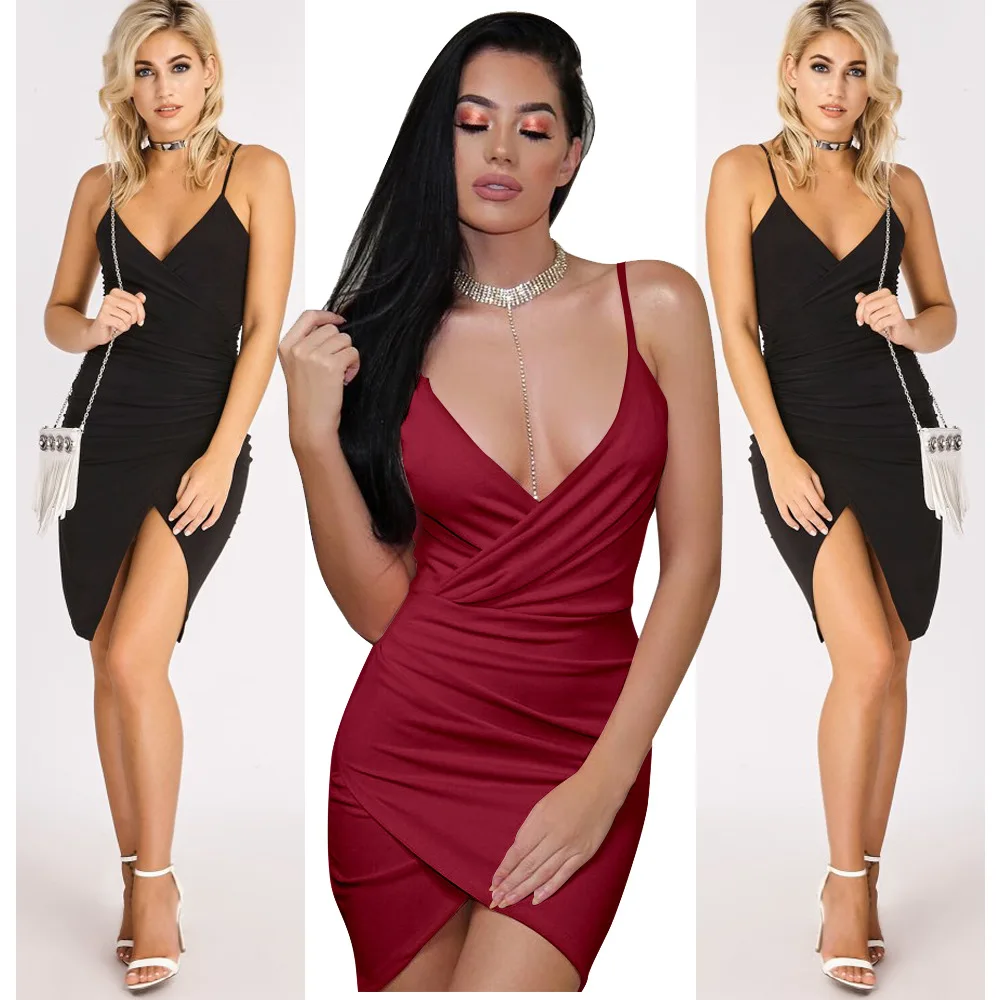 Женские сексуальные черные бандажные клубные платья летние складные с завязками