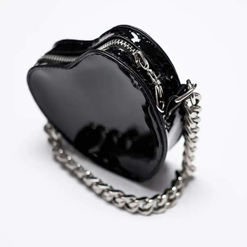 

XITAO Chains Patchwork Waist Packs Women Belt Black Heart Style Barrel Shaped New Personality Match All Minority 2021 WMD2536