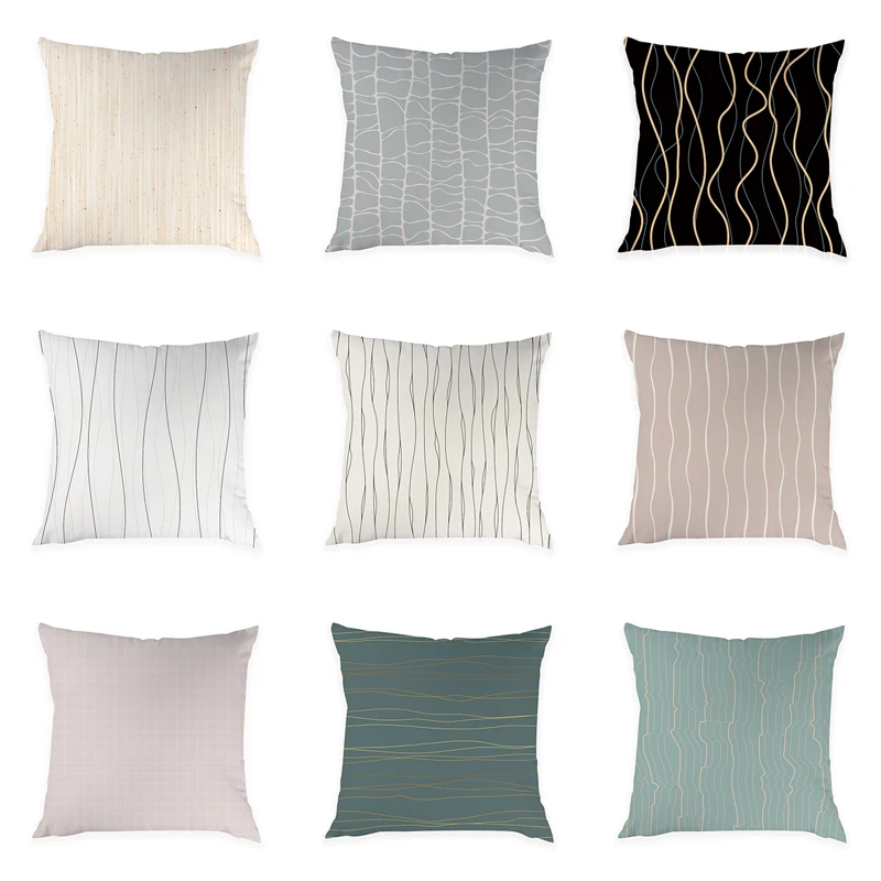 Чехол для подушки с Северными мотивами полосатая осенне-зимняя наволочка