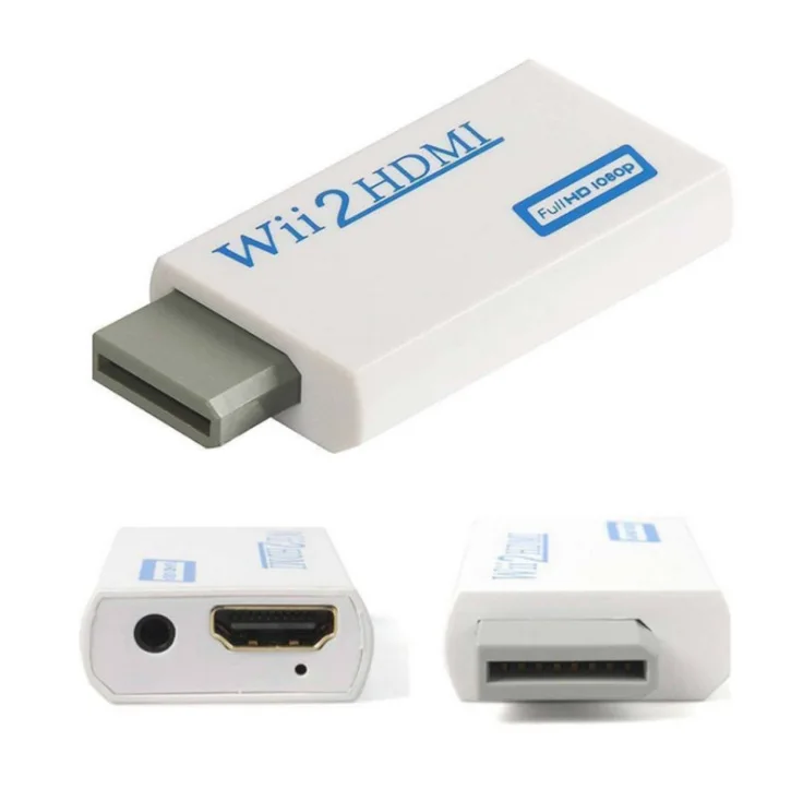 50 шт. для Wii к HDMI 1080P конвертер 2HDMI адаптер 3 5 мм Аудио Видео Выход Full HD