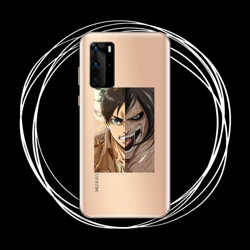 

Japan Anime Attack On Titan Phone Case Transparent for Huawei P honor 8 10i 20 30 40 smart 2019