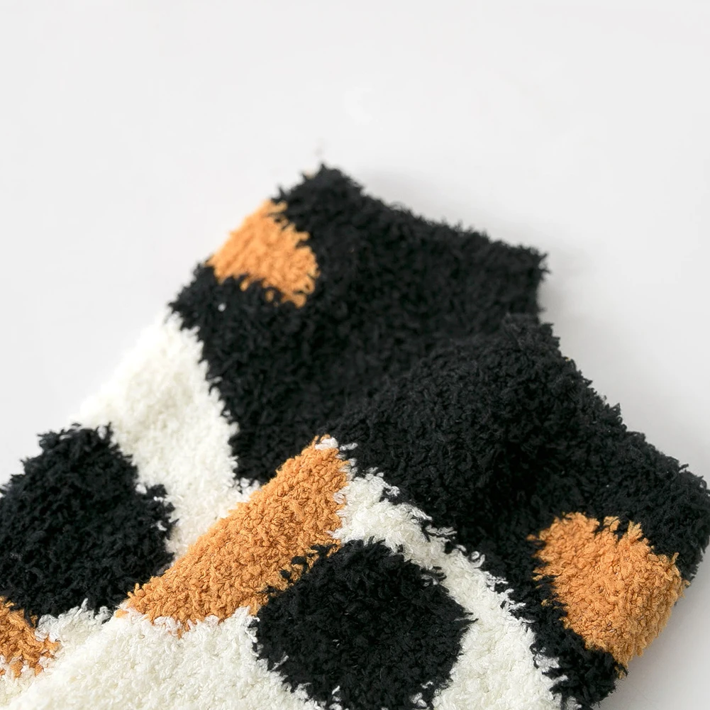 

Cartoon Women Autumn Winter Cats PawsFleece Homewear Warm Floor Socks Comfortable Warm Keeping socks