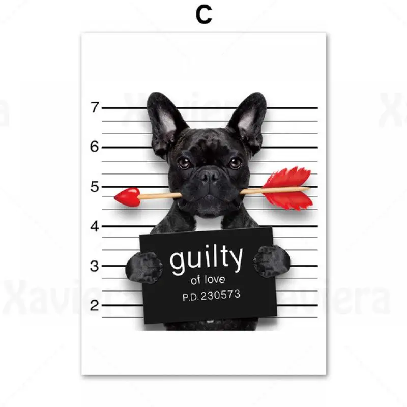 

Creative Pet Dog Fashion Wall Art Canvas Painting Modern Poster and Print Wall Pictures Home Decoration for Living Room Bedroom
